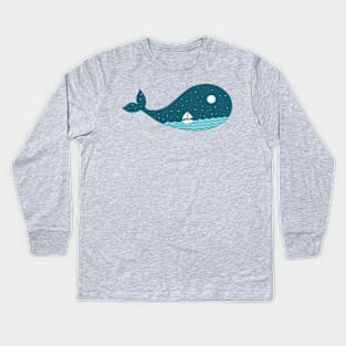 Whale Landscape Kids Long Sleeve T-Shirt